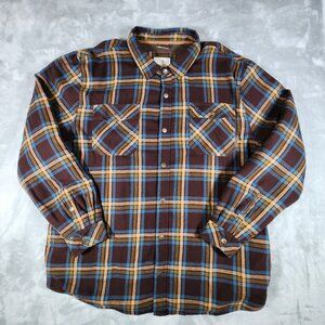 Legendary Whitetails Snap Front Flannel Shirt Jacket 3XT Brown Plaid Thermal